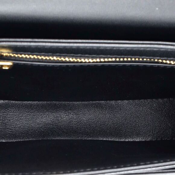 Celine Triomphe Besace Clea Chain Flap Bag Leather Black - Picture 5 of 8